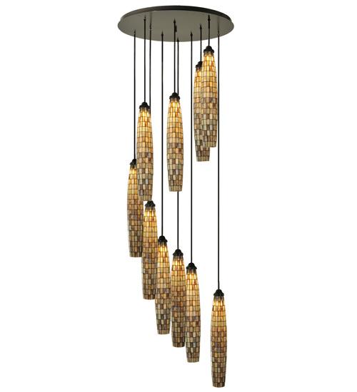 48&#34;W Checkers 10 LT Cascading Pendant