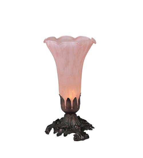 8&#34;H Pink Pond Lily Victorian Accent Lamp