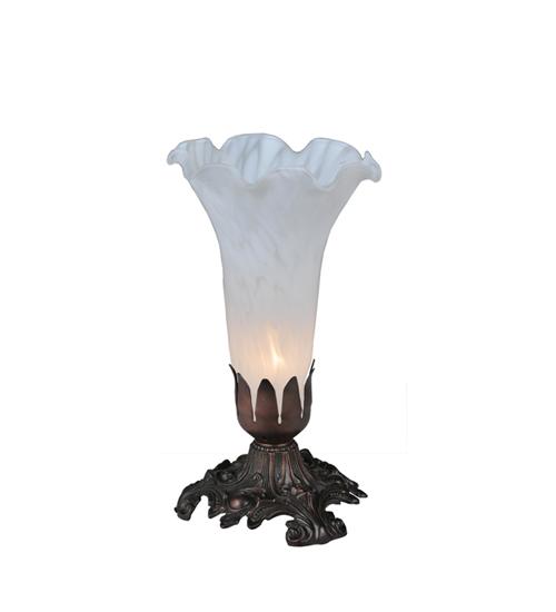 8&#34; High White Tiffany Pond Lily Victorian Accent Lamp