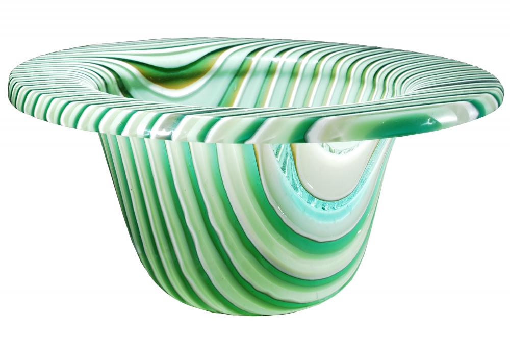 12&#34;W Metro Fusion Peppermint Glass Bowl