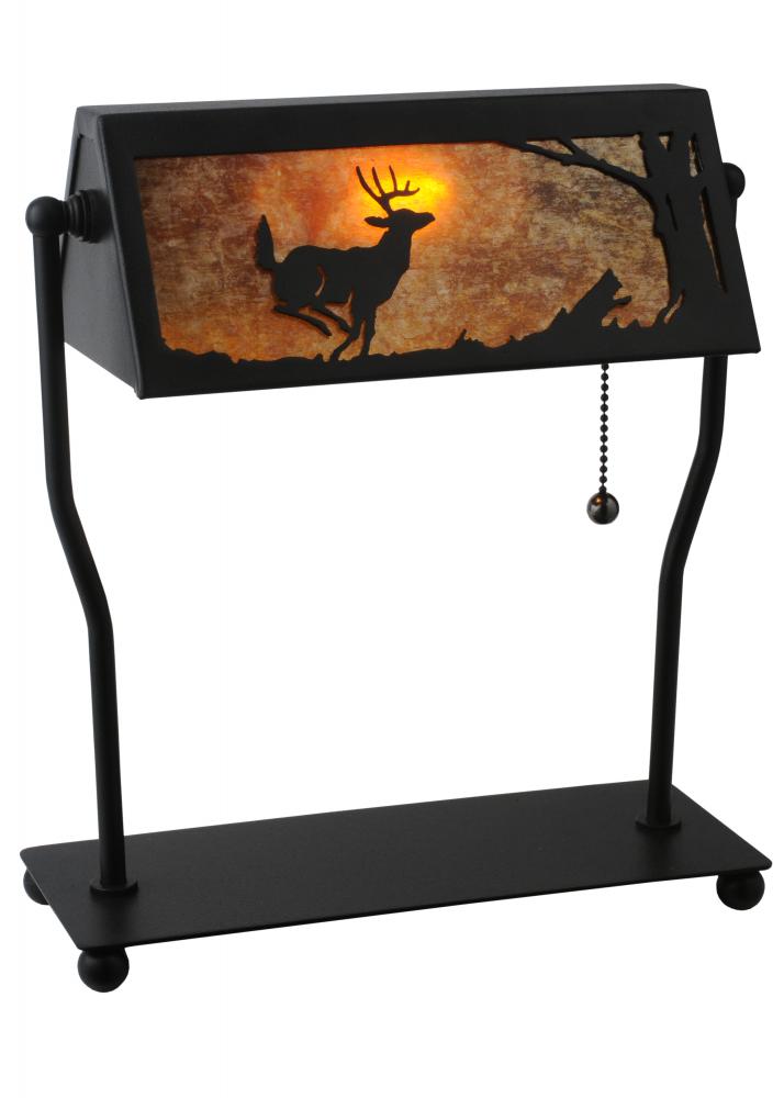 12.5&#34;H Deer on the Loose Banker&#39;s Lamp