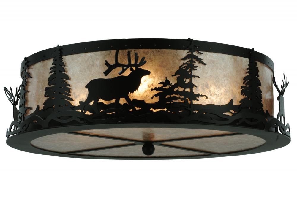 22&#34; Wide Elk at Dusk Flushmount