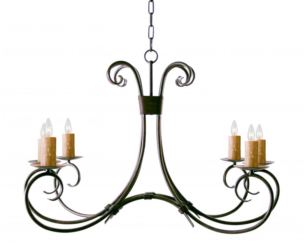 36&#34; Long Elon 6 Light Oblong Chandelier