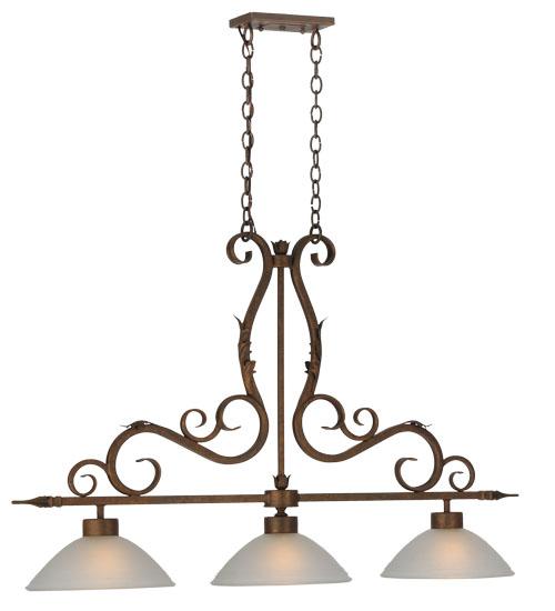 49&#34; Long Zamora 3 Light Island Pendant