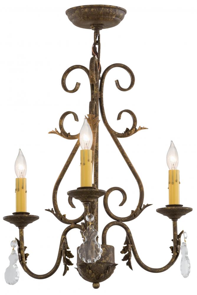 18&#34; Wide French Elegance 3 Light Chandelier