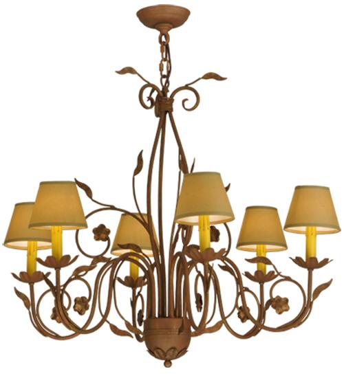 31&#34;W Bordeaux 6 LT Chandelier