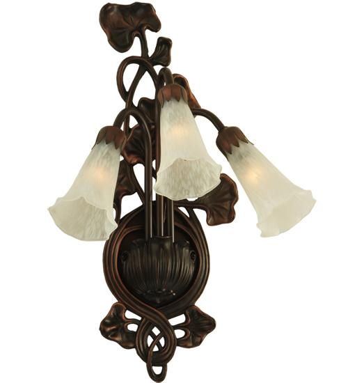 10.5&#34;W White Pond Lily 3 LT Wall Sconce