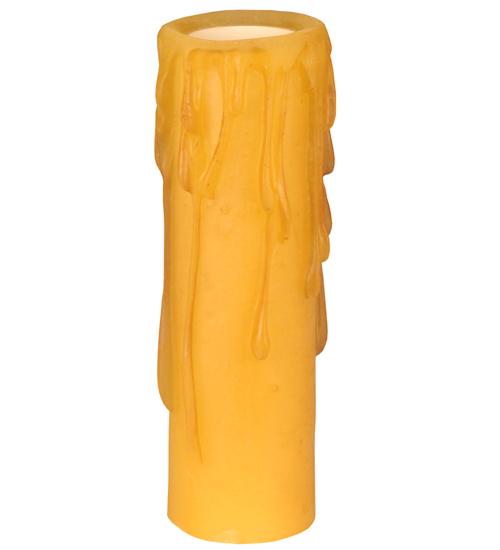 1.25&#34;W X 4&#34;H Poly Resin Honey Amber Flat Top Candle Cover