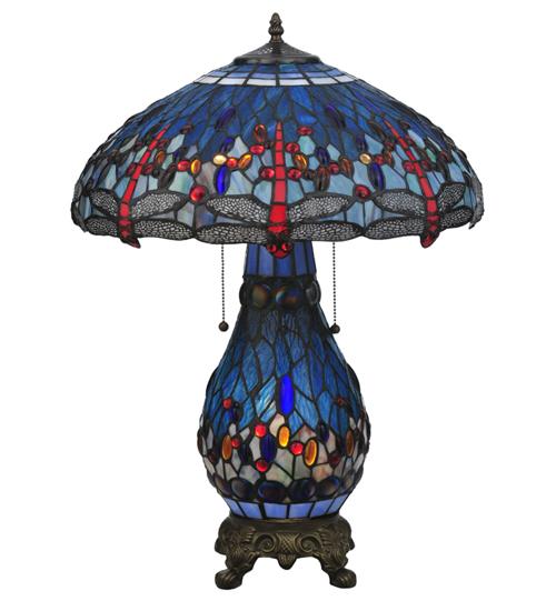 25&#34; High Tiffany Hanginghead Dragonfly Table Lamp