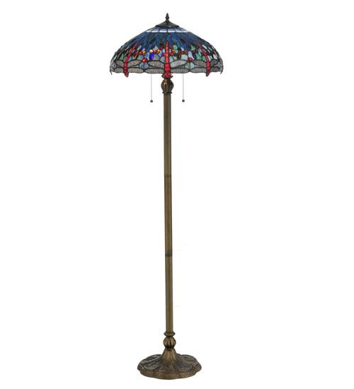 60&#34;H Tiffany Hanginghead Dragonfly Floor Lamp