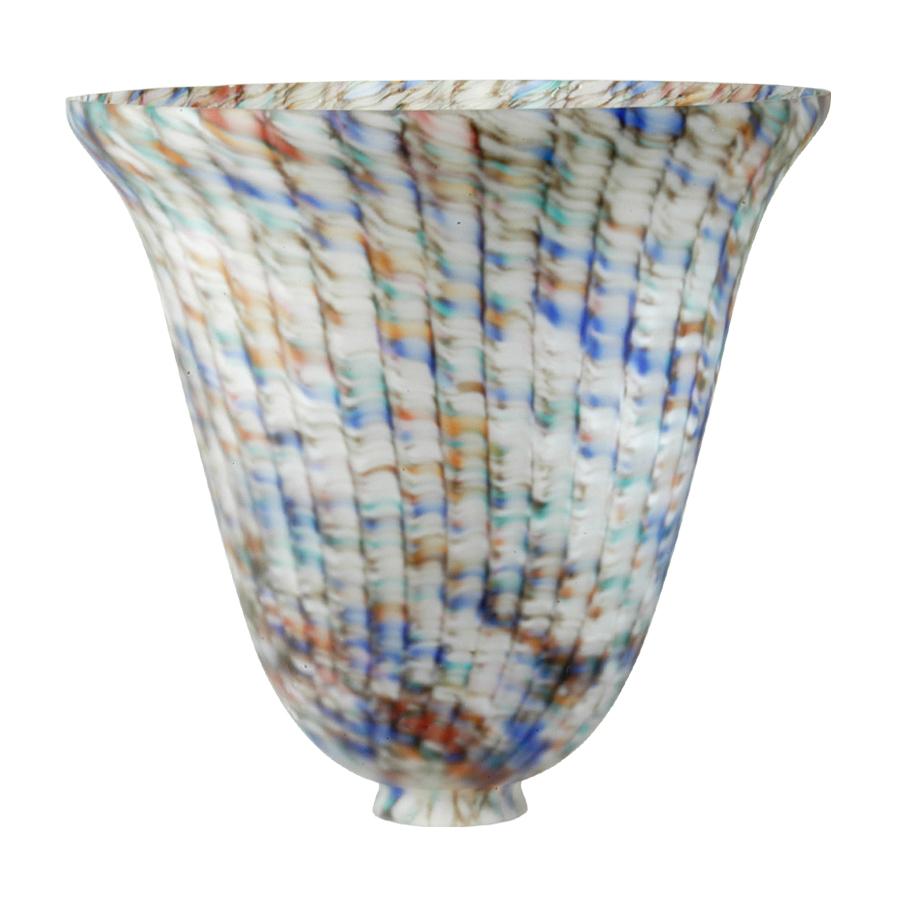 10.5&#34;W Peacock Pate-De-Verre Shade