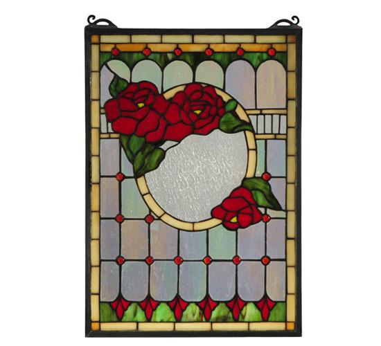 14&#34;W X 20&#34;H Morgan Rose Stained Glass Window