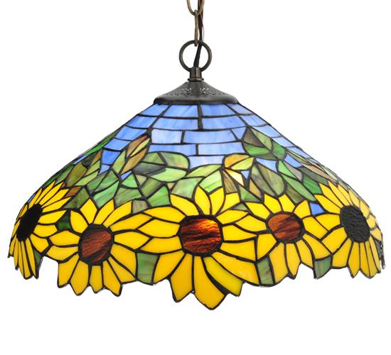 16&#34; Wide Wild Sunflower Pendant