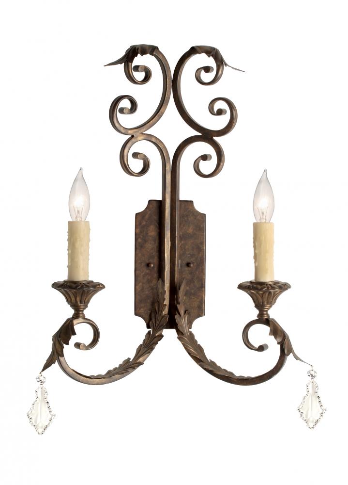 16&#34; Wide Serratina 2 Light Wall Sconce