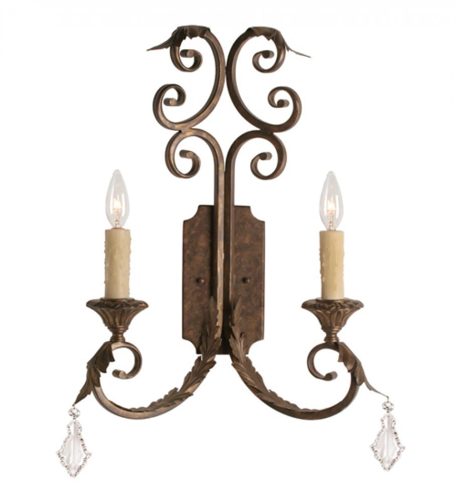 16&#34; Wide Serratina 2 Light Wall Sconce