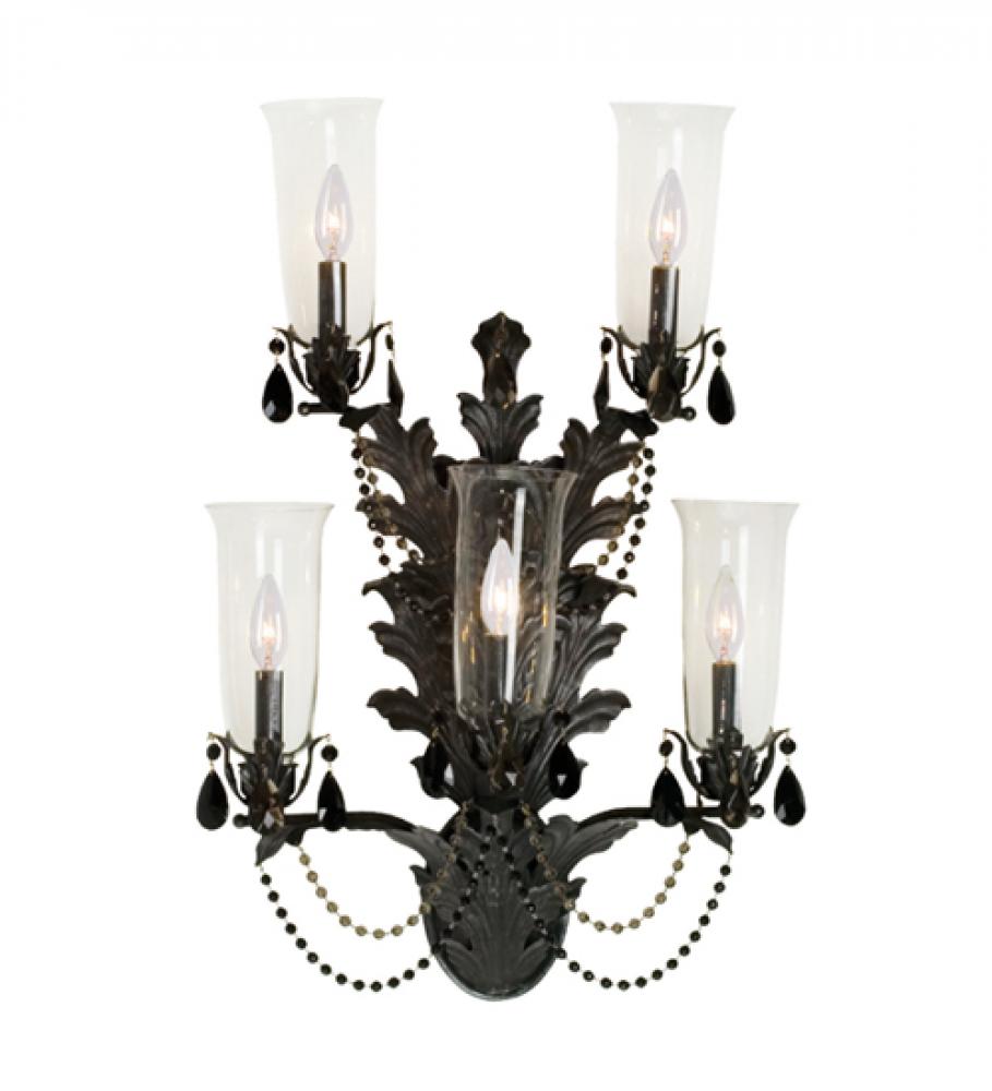 20&#34; Wide French Baroque 5 Light Wall Sconce