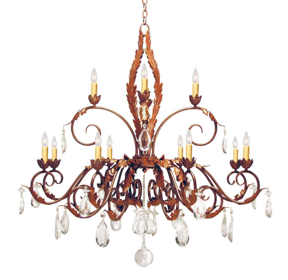 48&#34; Wide Country French 12 Light Two Tier Chandelier