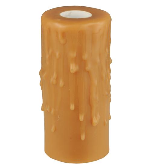 2&#34;W X 4&#34;H Beeswax Honey Amber Flat Top Candle Cover