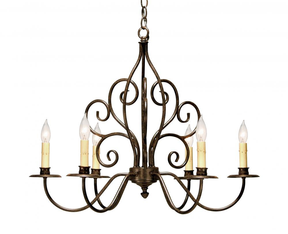 28&#34; Wide Eve 6 Light Chandelier