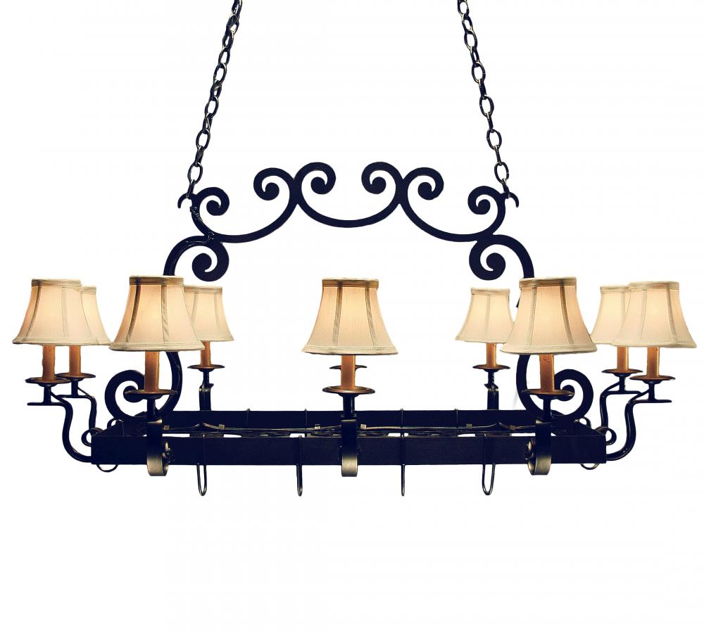 48&#34; Long Tourelle 10 Light Pot Rack