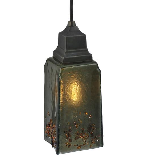 4&#34;Sq Metro Fusion Distressed Draped Mini Pendant