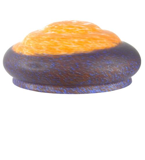 14&#34;W X 6&#34;H ORANGE/BLUE PATE-DE-VERRE 3 TIER SHADE