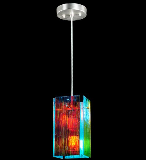 7&#34;W Metro Fusion Fire and Ice Mist Quadrato Mini Pendant