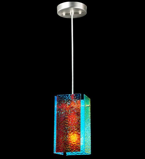 7&#34;W Metro Fusion Fire and Ice Granite Quadrato Mini Pendant