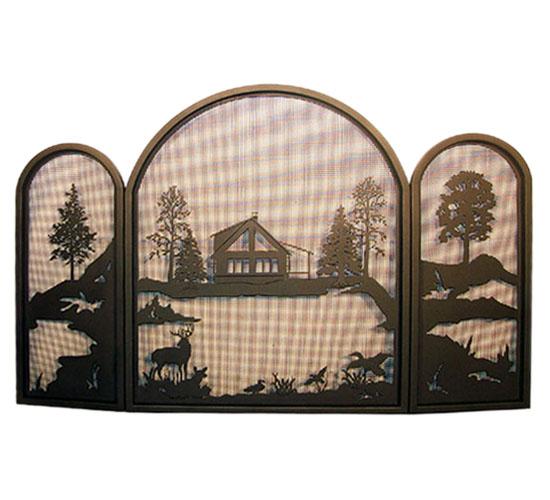 44&#34;W X 31&#34;H Quiet Pond Fireplace Screen