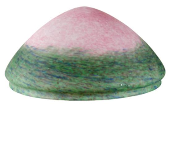 14.5&#34;W PINK/GREEN PATE-DE-VERRE TRIANGLE SHADE