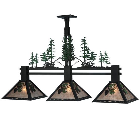 45&#34;L Winter Pine Tall Pines 3 LT Island Pendant