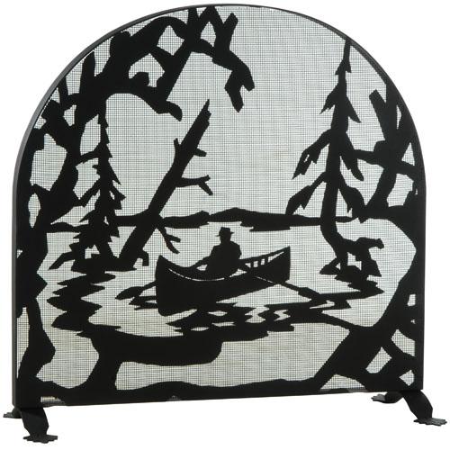 35&#34; Wide X 34.5&#34; High Canoe At Lake Arched Fireplace Screen