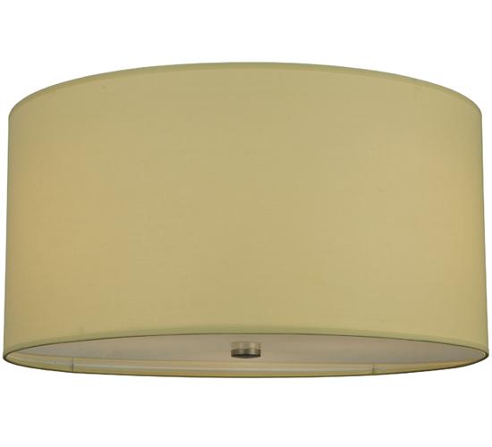 24&#34;W Cilindro Beige Textrene Flushmount