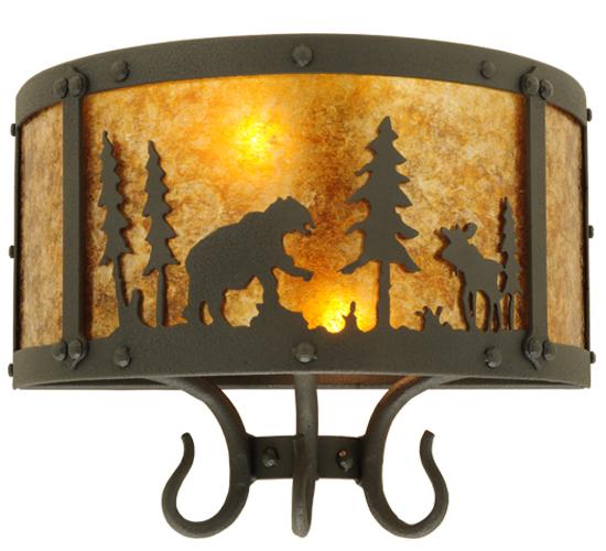 13.5&#34; Wide Wildlife at Pine Lake Wall Sconce