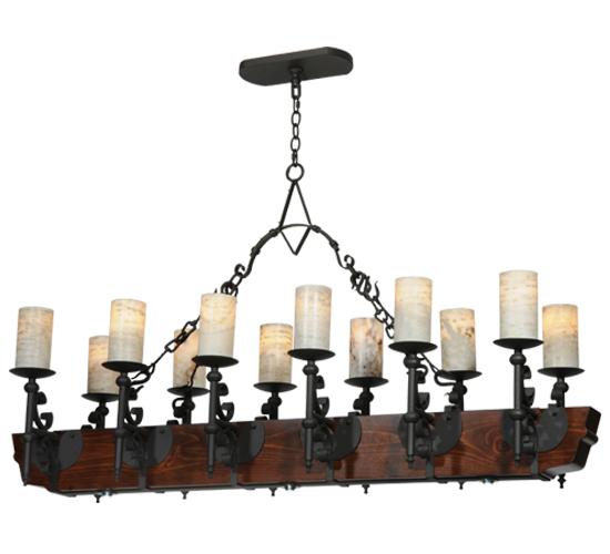 60&#34;L Tudor Jadestone LED Oblong Chandelier