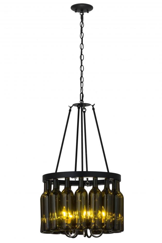 17&#34;W Tuscan Vineyard Estate 16 Wine Bottle Chandelier