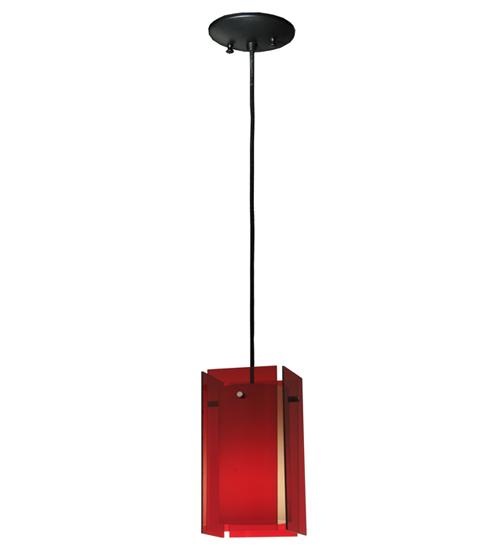 5.5&#34;Sq Metro Red Quadrato Acrylic Mini Pendant