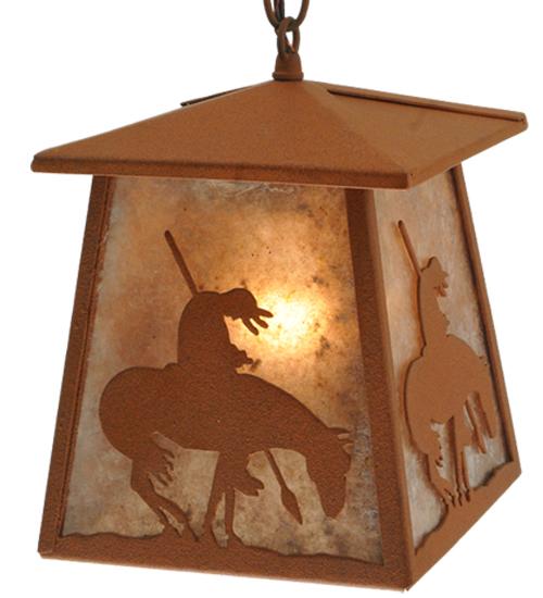 7&#34;Sq Trails End Lantern Pendant