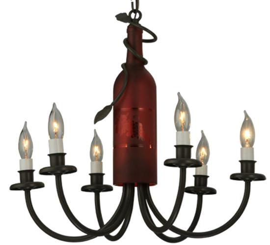 18&#34; Wide Tuscan Vineyard 6 Light Chandelier