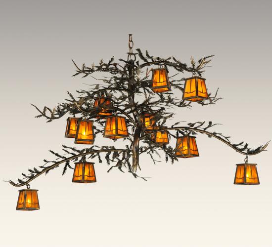 54&#34; Wide Pine Branch Valley View 12 Light Chandelier