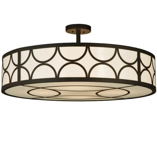 36&#34; Wide Revival Deco Cilindro Semi-Flushmount