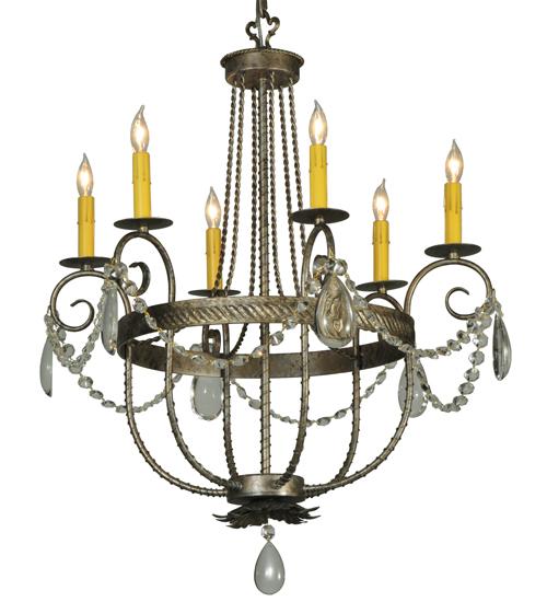 28.5&#34;W Antonia 6 LT Crystal Chandelier