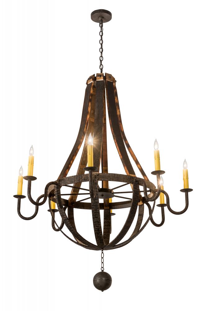 48&#34; Wide Barrel Stave Madera 8 LT Chandelier