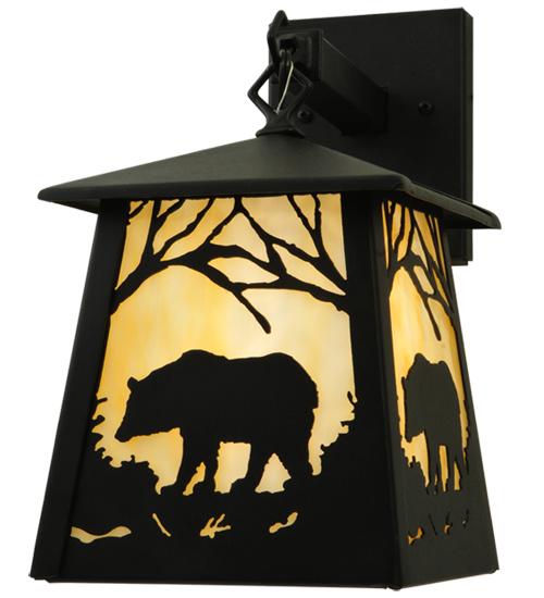 7.5&#34;W Bear at Dawn Hanging Wall Sconce