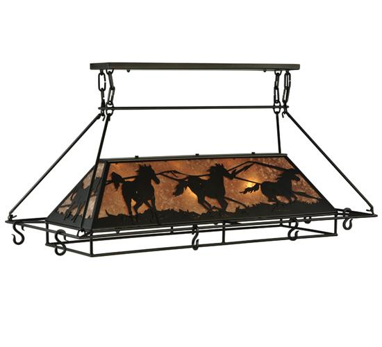 48&#34;L Running Horses Oblong Pot Rack