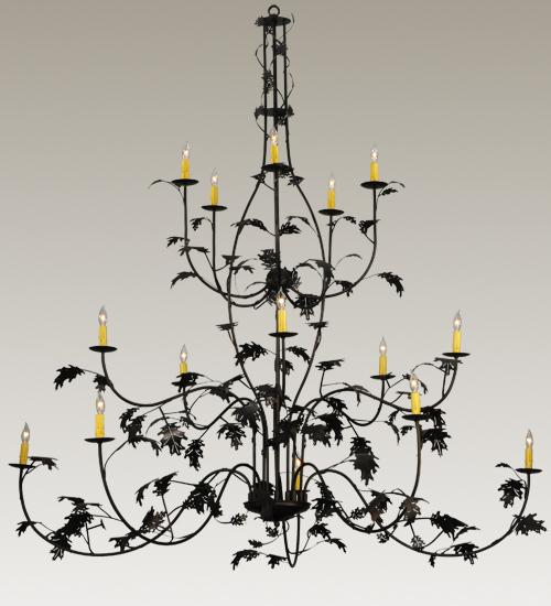 72&#34; Wide Oak Leaf 15 Light Chandelier