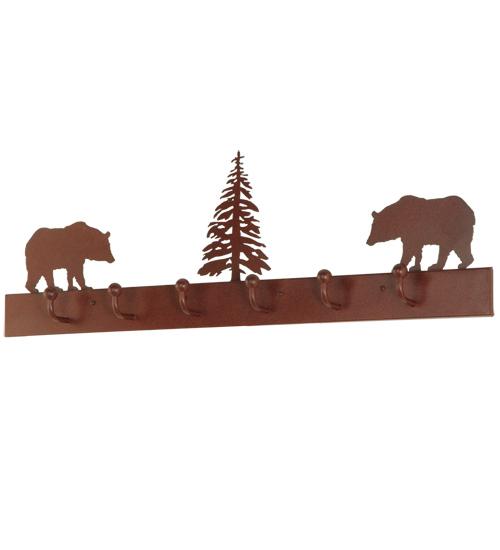 36&#34;L Bear on the Loose 6 Hooks Coat Rack