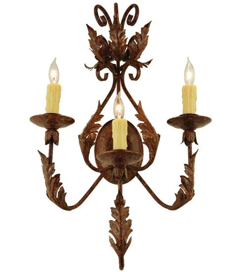 16.5&#34;W French Elegance 3 LT Wall Sconce