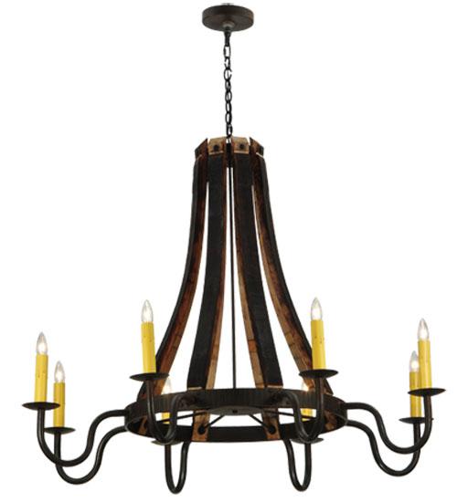 50&#34;W Barrel Stave Madera 8 LT Chandelier