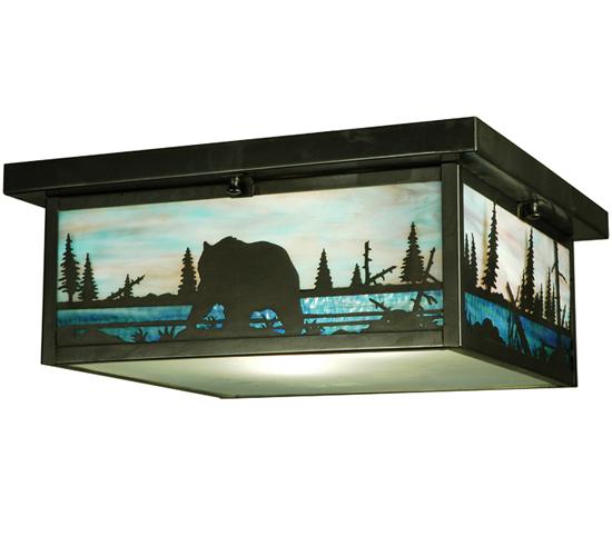 16&#34;Sq Bear Creek Flushmount